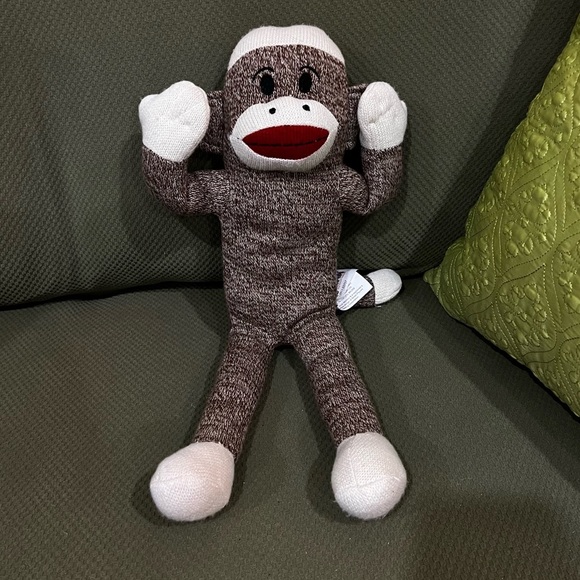 Maxx The Sock Monkey Stuffed Animal Plush Knit 2011 Hear No Evil Heathered Brown - Picture 1 of 6